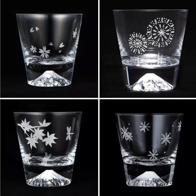 水杯, 禮品 日本 超美 手工製作 田島硝子 富士山 四季杯 獨特設計 威士忌杯 玻璃杯 聖誕送禮選擇之一 Japan E-Shop 