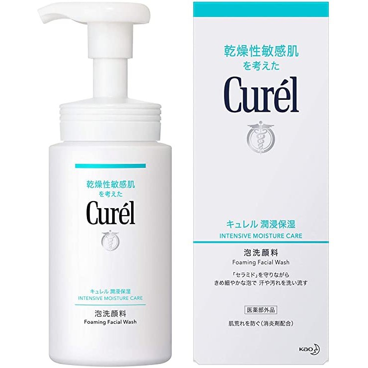 洗面奶 花王Curel 珂潤保濕潔顏泡沫乾燥性敏感肌膚用本體/替換裝。 Kao 花王 