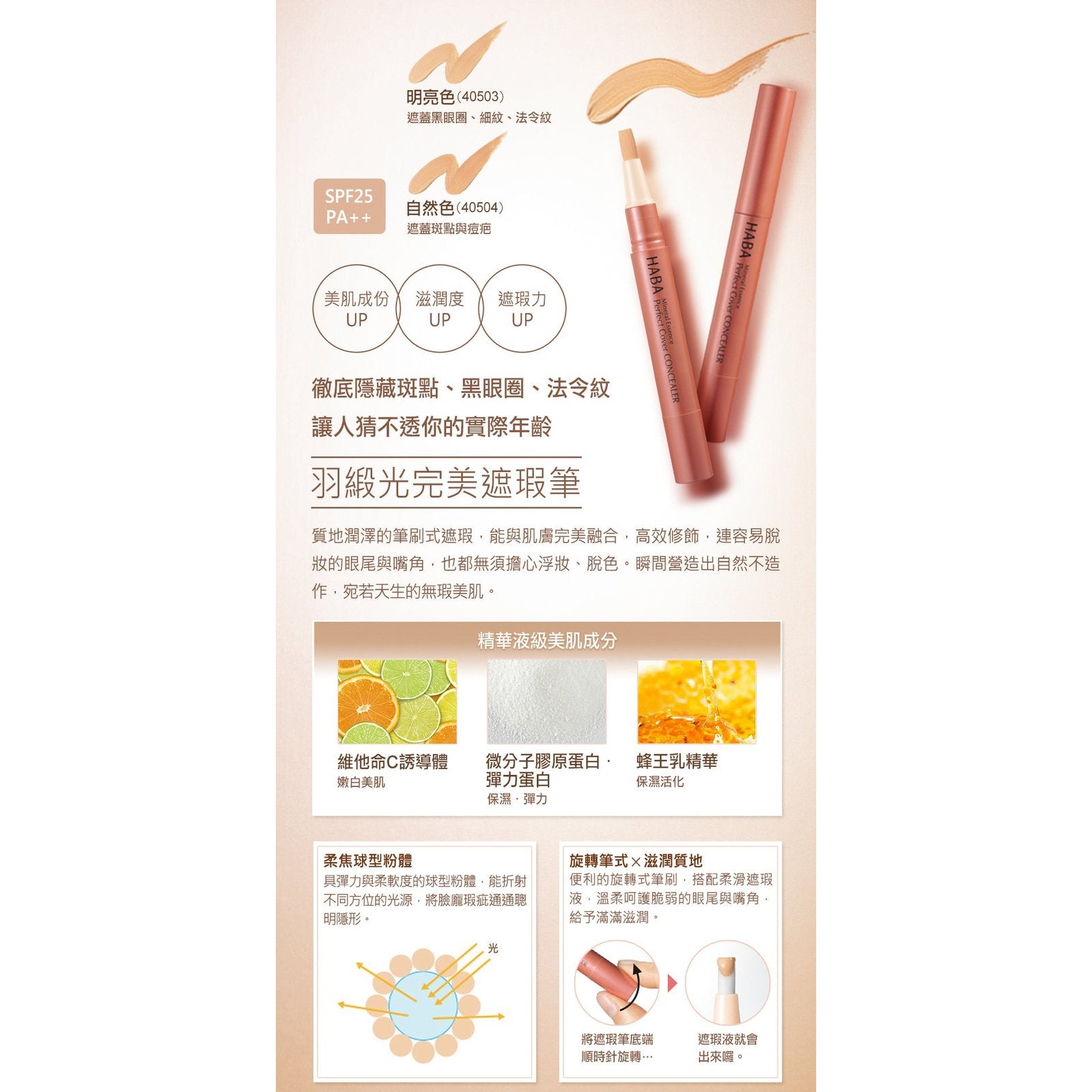 遮瑕 HABA 完美遮瑕膏 三色選擇 徹底遮蓋瑕疵、黑眼圈、法令紋！ HABA 