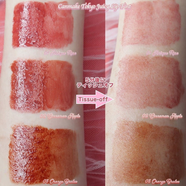 CANMAKE Juicy Lip Tint 果漾唇彩 5分鐘打造美唇 完美水油比例塑造光澤唇妝 Japan E-Shop