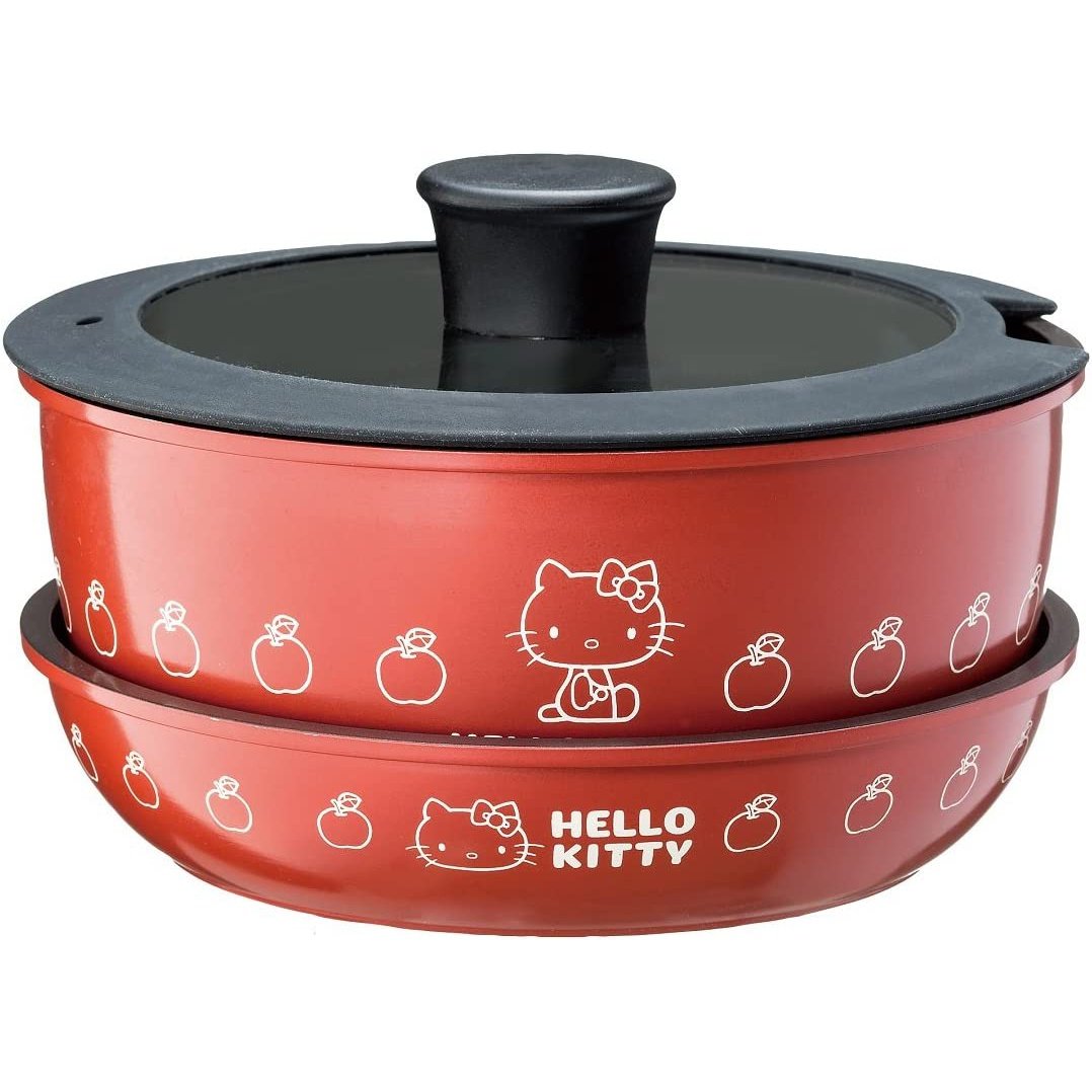厨房用具, 家居用品 日本skater 不粘鍋 hellokitty mickymouse 合作款 電磁爐 燃氣都可以用！4件套可拆卸手柄 Skater 